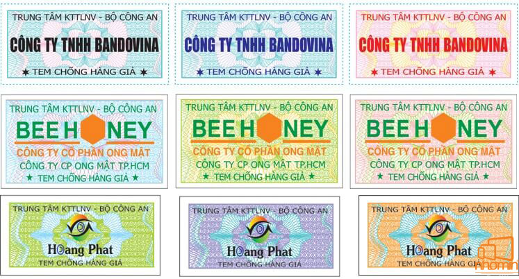 mẫu tem chống hàng giả