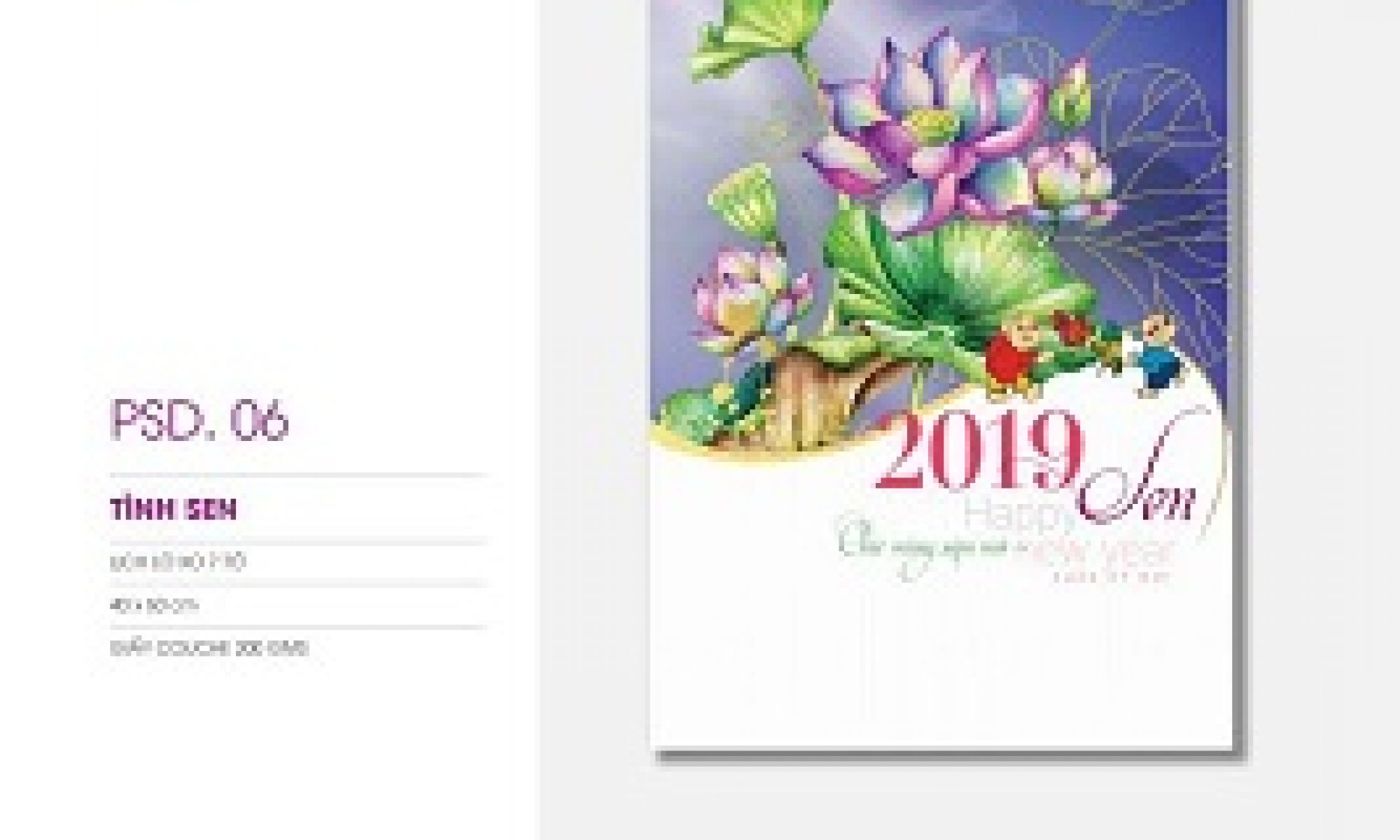 Catalogue lịch phôi sẵn PSD 2019