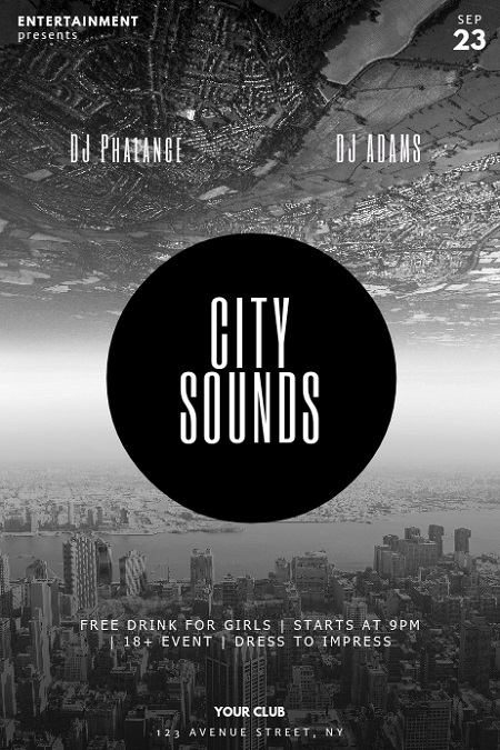 mẫu tờ rơi city sound