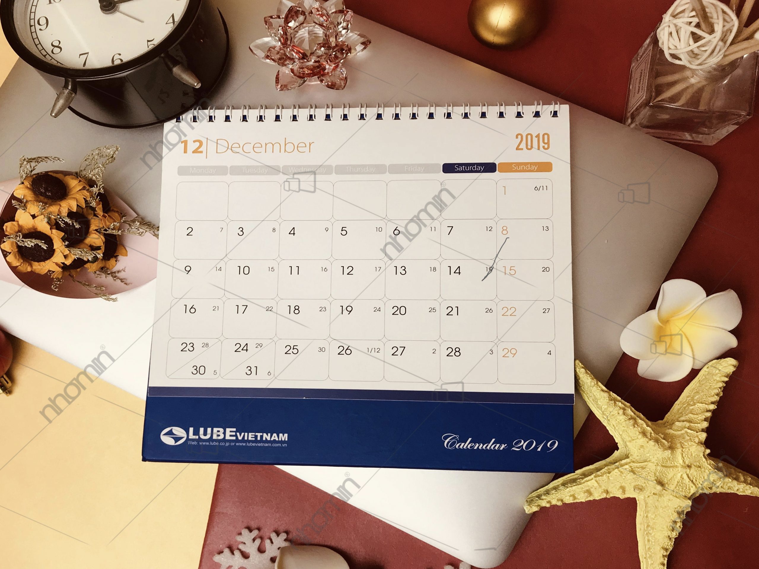 Sản phẩm lịch để bàn 2019 Sản xuất tại Nhóm In Gleap