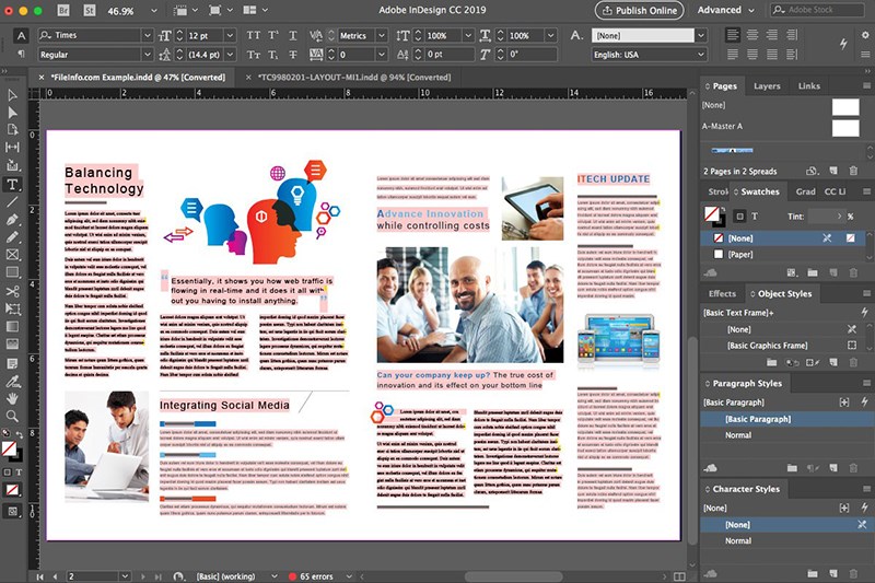 Công cụ thiết kế catalogue miễn phí Adobe InDesign CC 