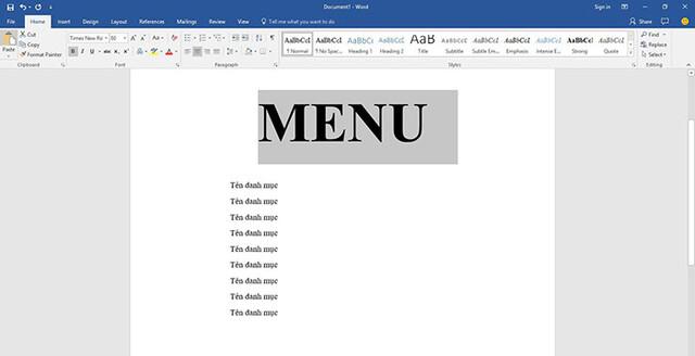 Cách làm menu bằng Word miễn phí, đẹp mắt