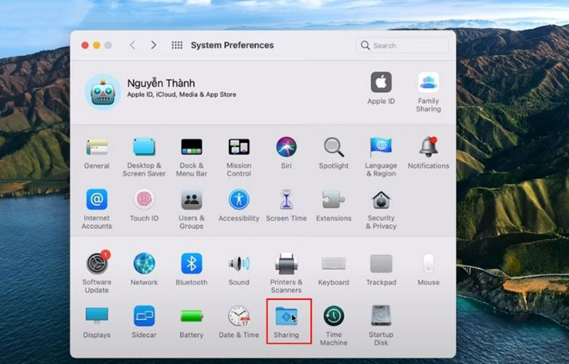 cach share may in giua hai laptop macbook 1
