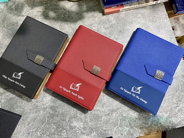 Sổ tay da chất liệu PU in logo doanh nghiệp
